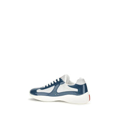 Prada Blue Calf Leather Bos Taurus Athletic Sneakers