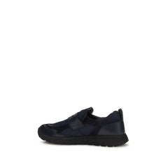 Prada Blue Calf Leather Bos Taurus Athletic Sneakers