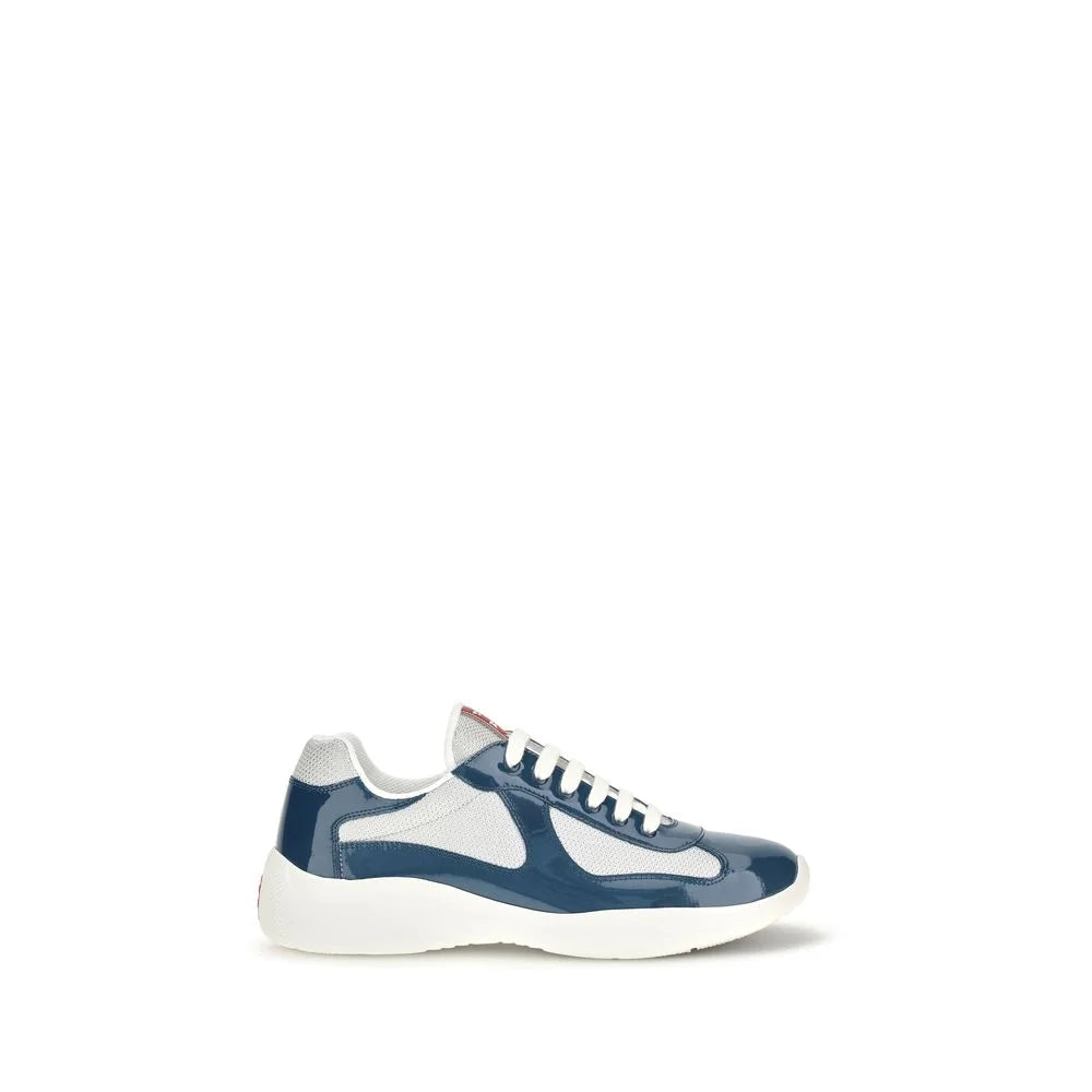 Prada Blue Calf Leather Bos Taurus Athletic Sneakers