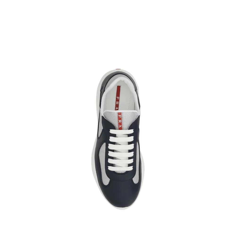 Prada Blue Calf Leather Bos Taurus Athletic Sneakers - EU39.5/US6.5