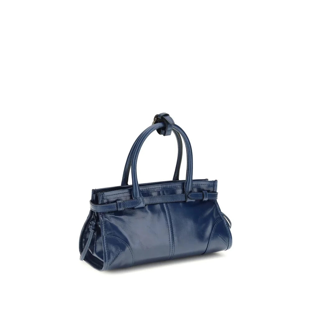 Prada Blue Calf Leather Bos Taurus Handbag