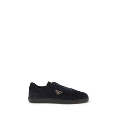 Prada Blue Calf Leather Bos Taurus Low Top Sneakers