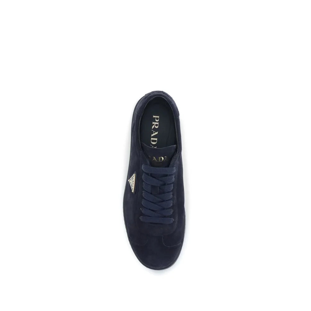 Prada Blue Calf Leather Bos Taurus Low Top Sneakers - EU 38 | US 5