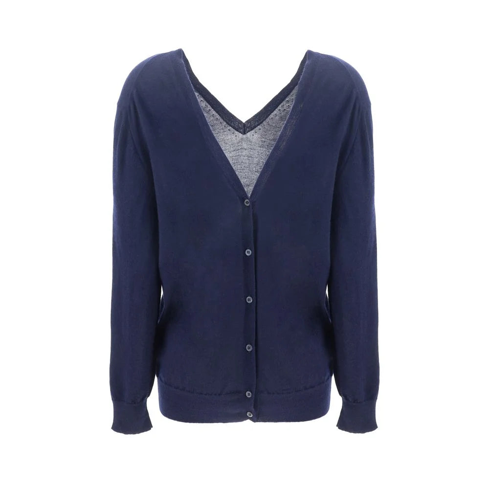 Prada Blue Cashmere Cardigan - IT40 | M