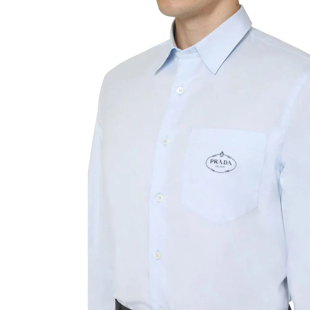 Prada Blue Cotton Dress Shirt - 39