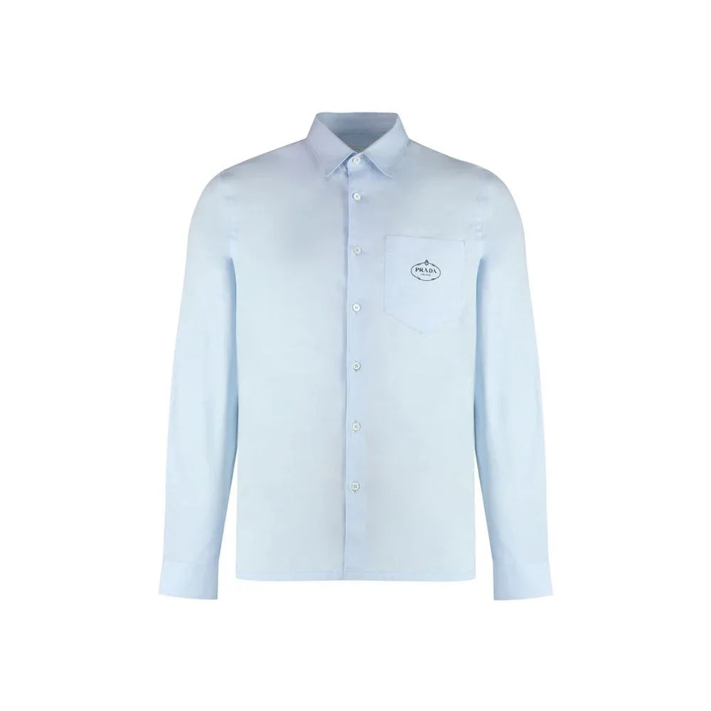 Prada Blue Cotton Dress Shirt - 39