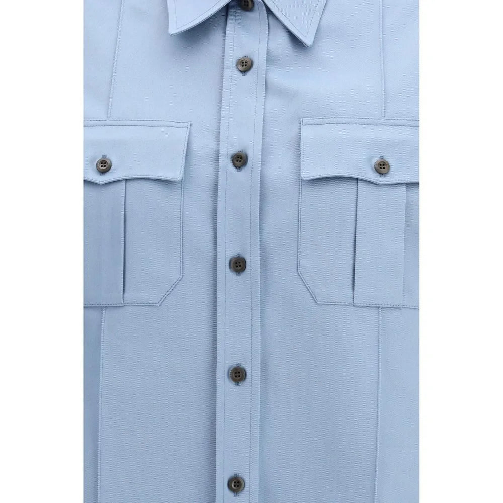 Prada Blue Cotton Shortsleeve Shirt