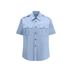 Prada Blue Cotton Shortsleeve Shirt