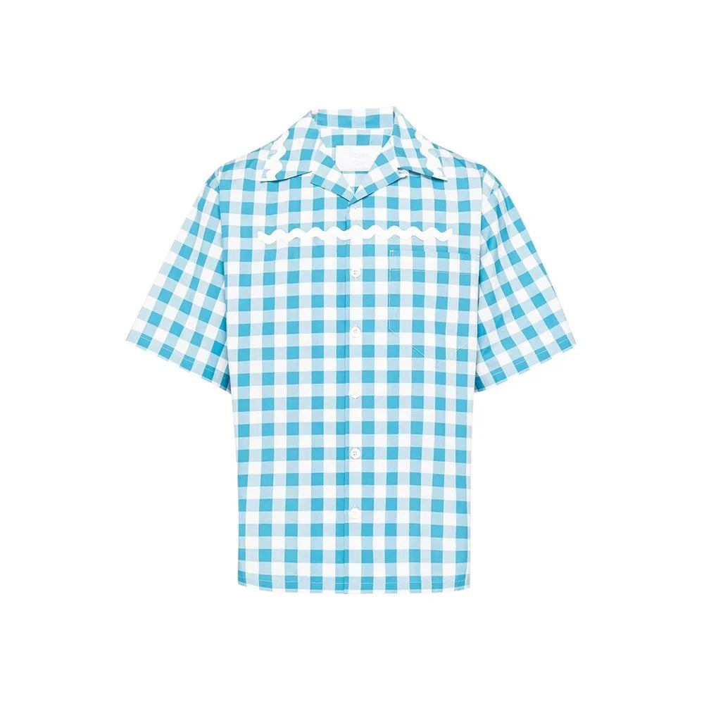 Prada Blue Cotton Shortsleeve Shirt - M