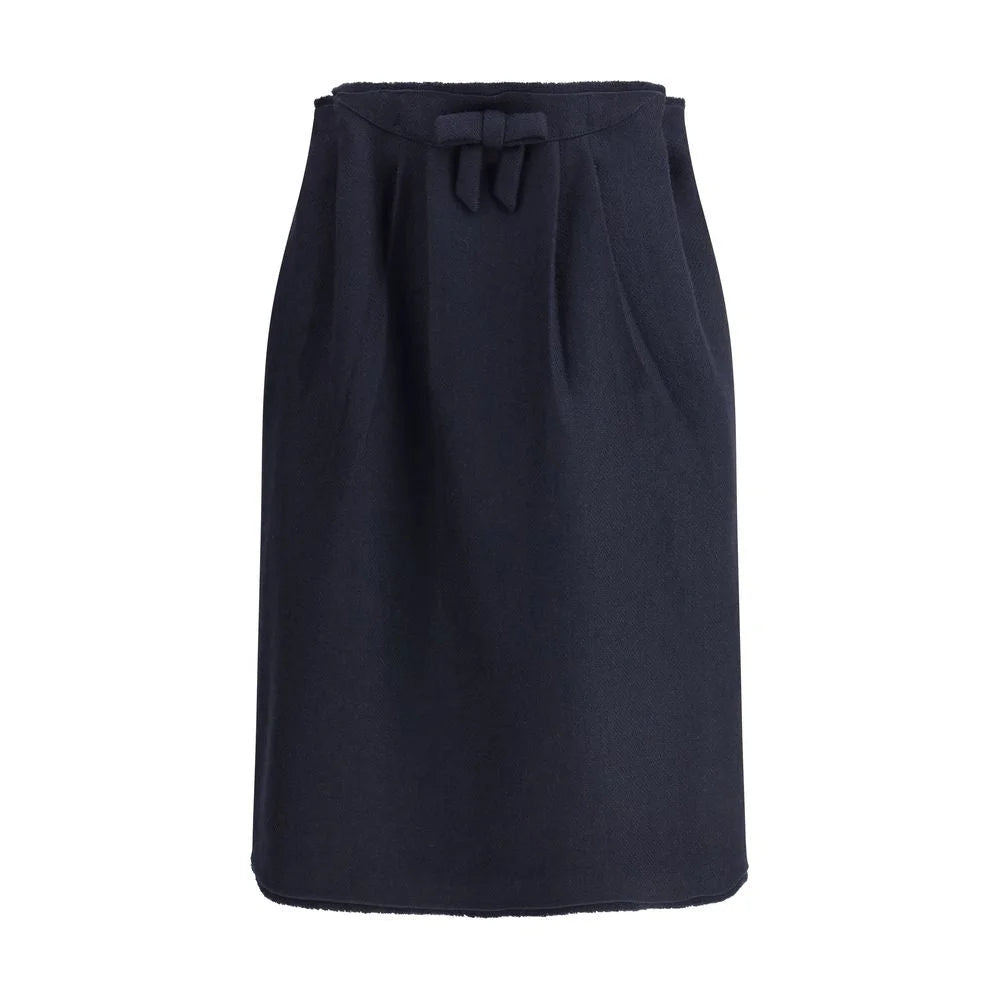 Prada Blue Fleece Wool Midi Skirt - IT40 | M
