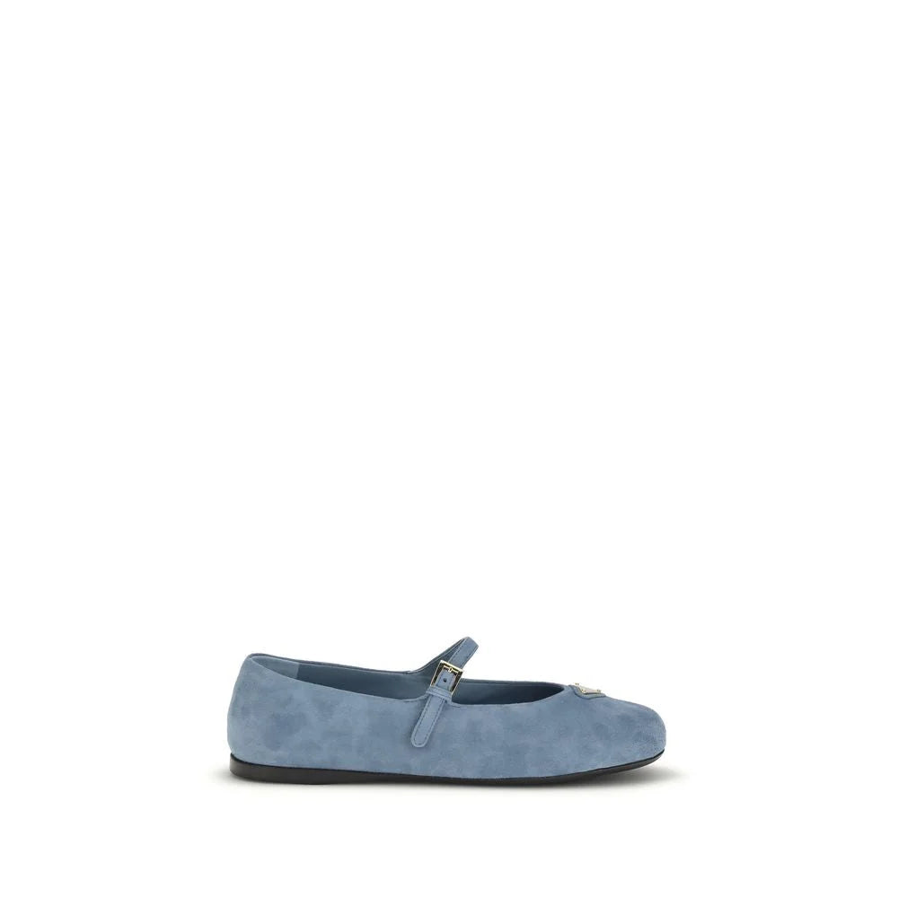 Prada Blue Goatskin Ballet Flats