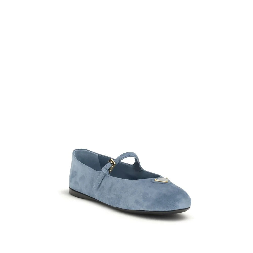 Prada Blue Goatskin Ballet Flats