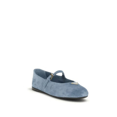 Prada Blue Goatskin Ballet Flats - EU38.5/US8.5