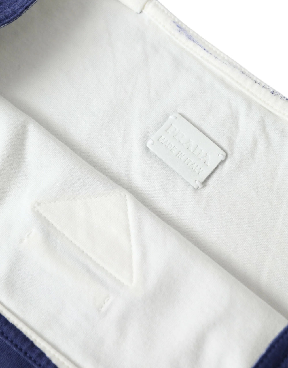 Prada Blue Jersey Fabric Logo Shoulder Shopping Tote Shopping Bag - Tote Bags