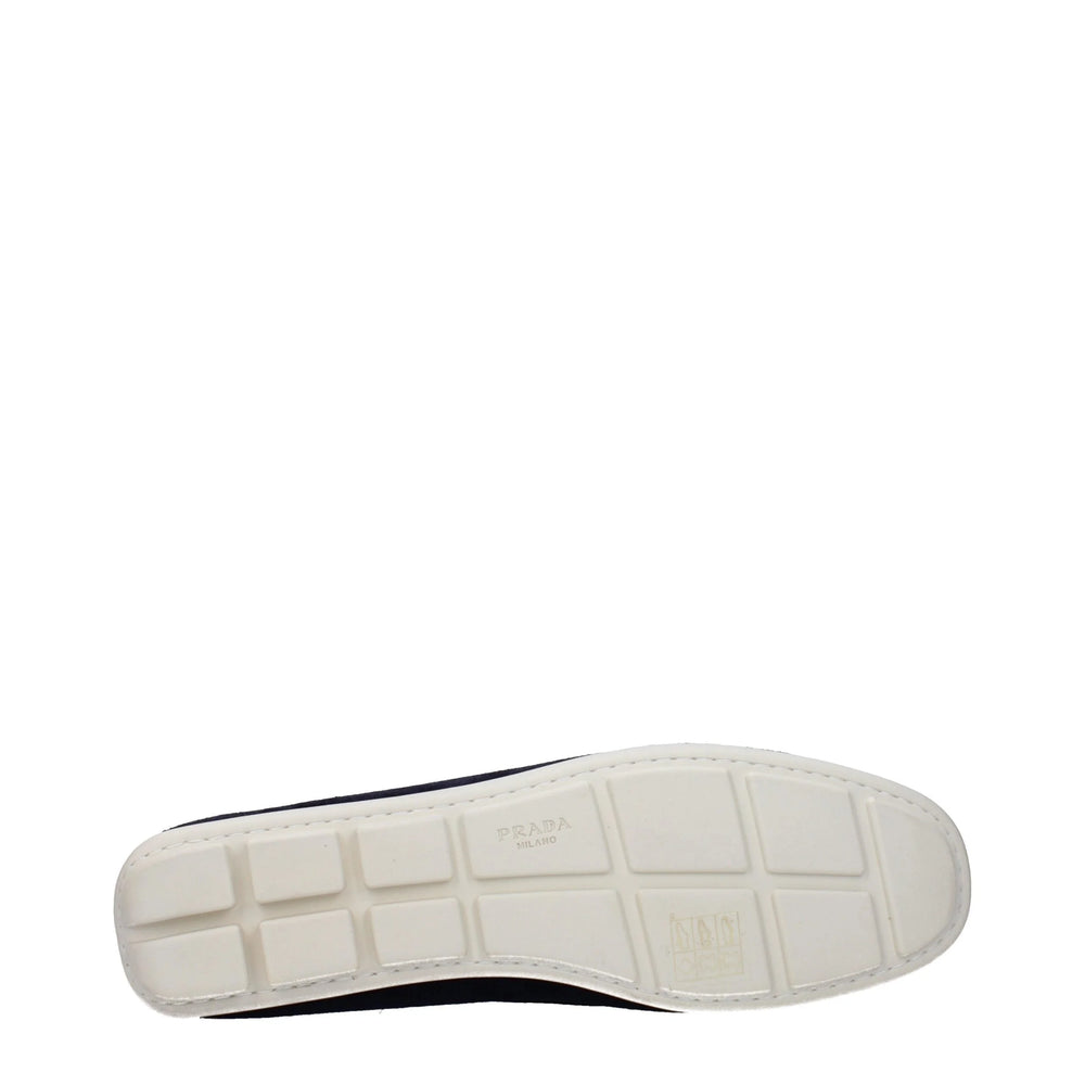 Prada Blue Leather Slip-On Loafers - EU41/US11