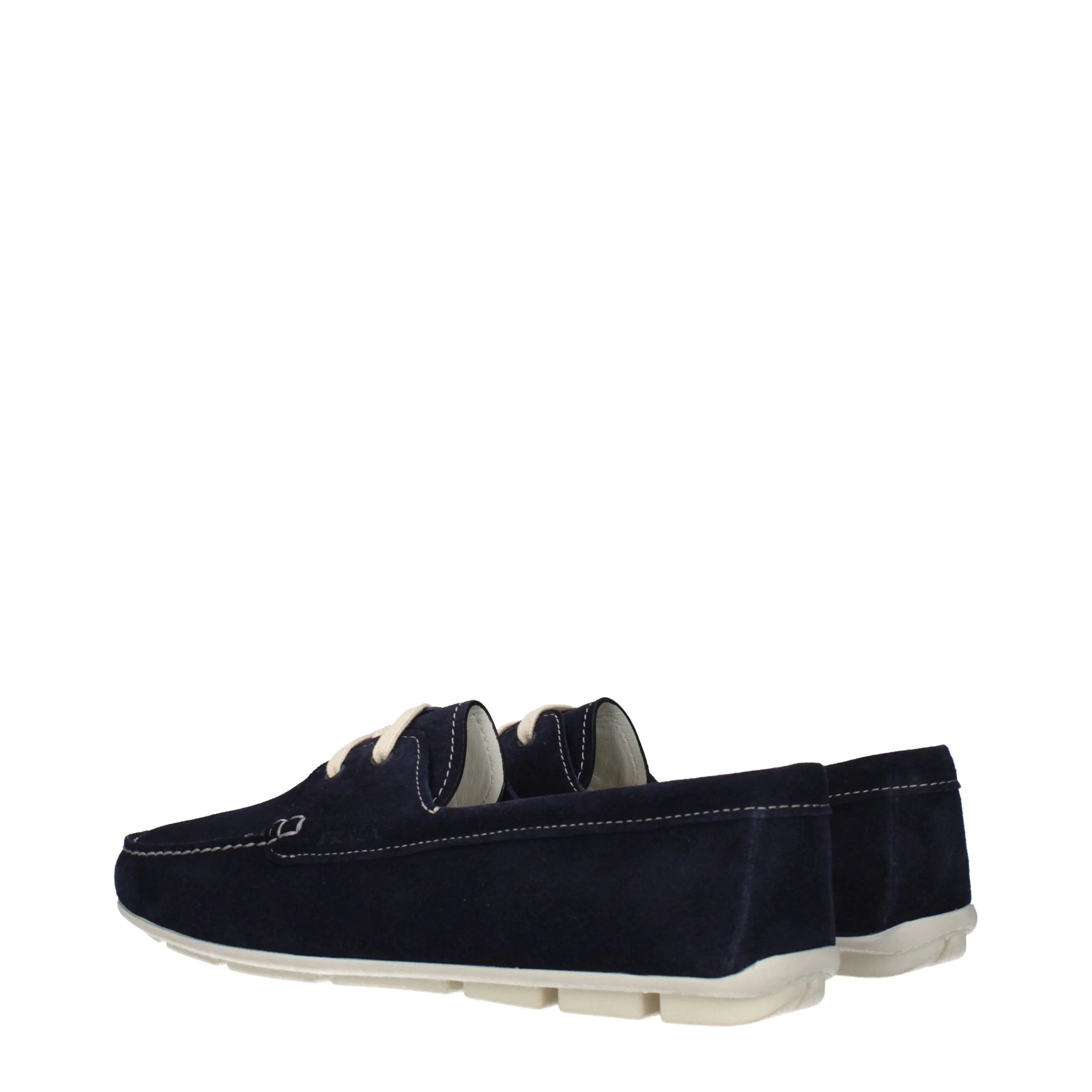 Prada Blue Leather Slip-On Loafers - EU41/US11