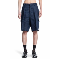 Prada Blue Linen Bermuda Shorts - 48 | M