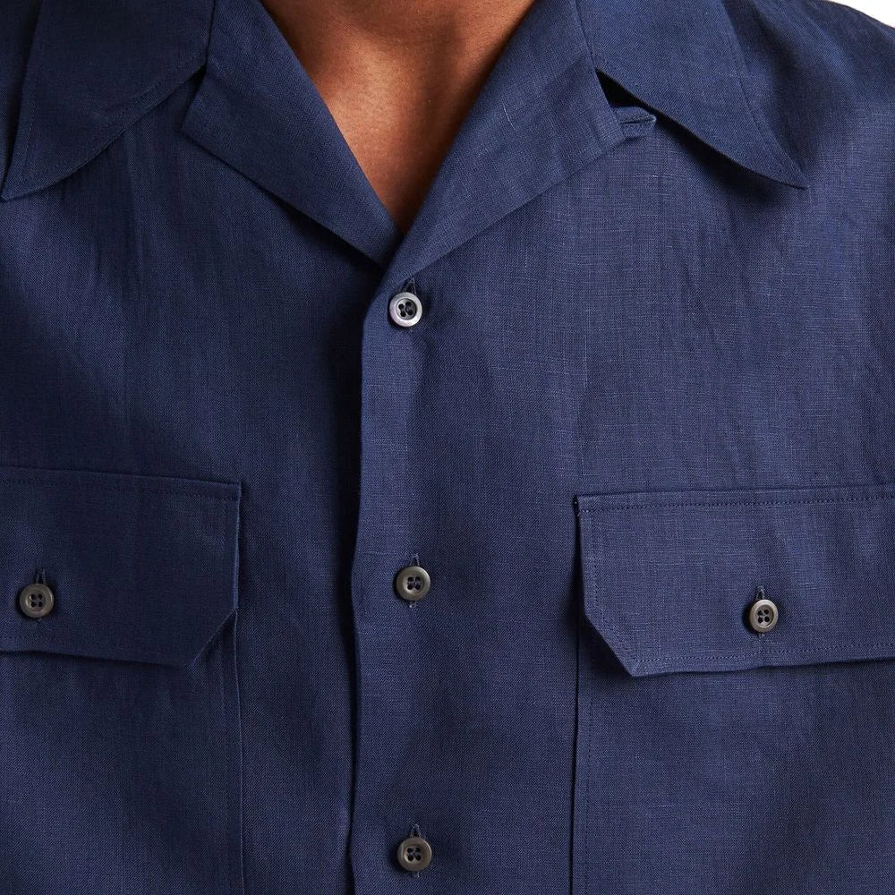 Prada Blue Linen Shortsleeve Shirt - L