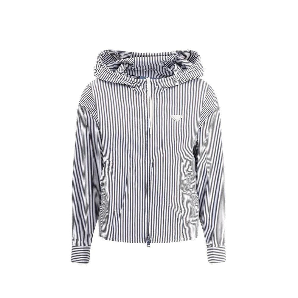 Prada Blue Polyamide Bomber - 42