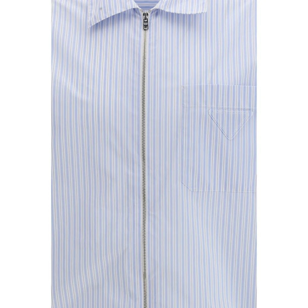 Prada Blue Polyamide Pattern Shirt