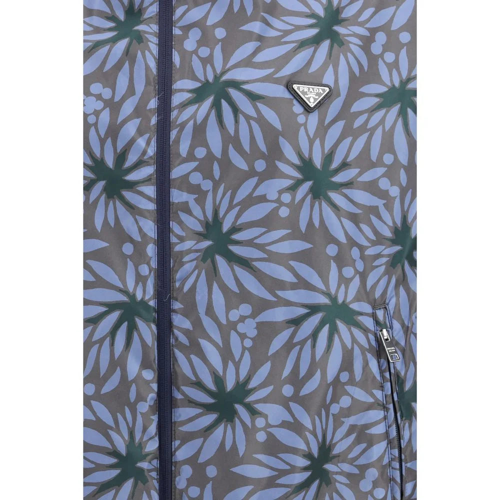 Prada Blue Recycled Polyamide Shell Jacket