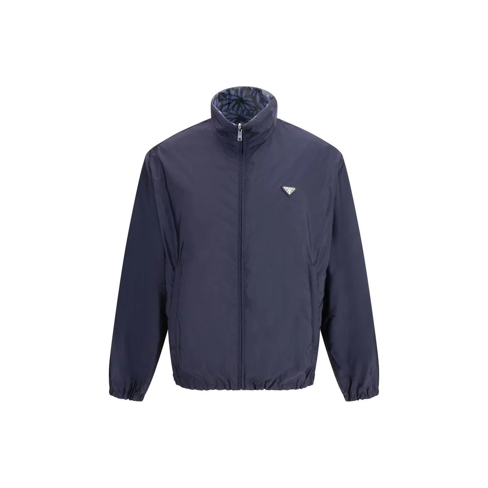 Prada Blue Recycled Polyamide Shell Jacket
