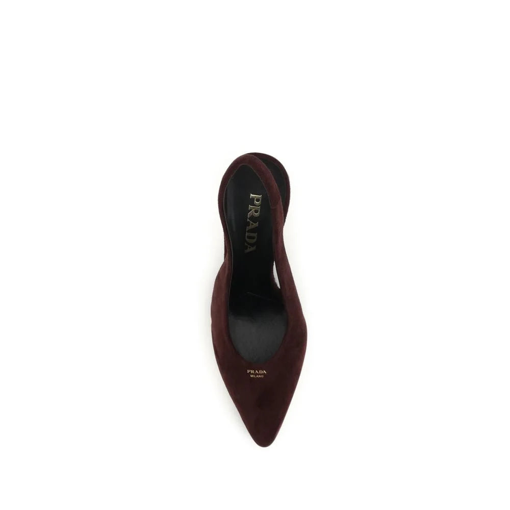 Prada Bordeaux Calf Leather Bos Taurus High Heel Pumps