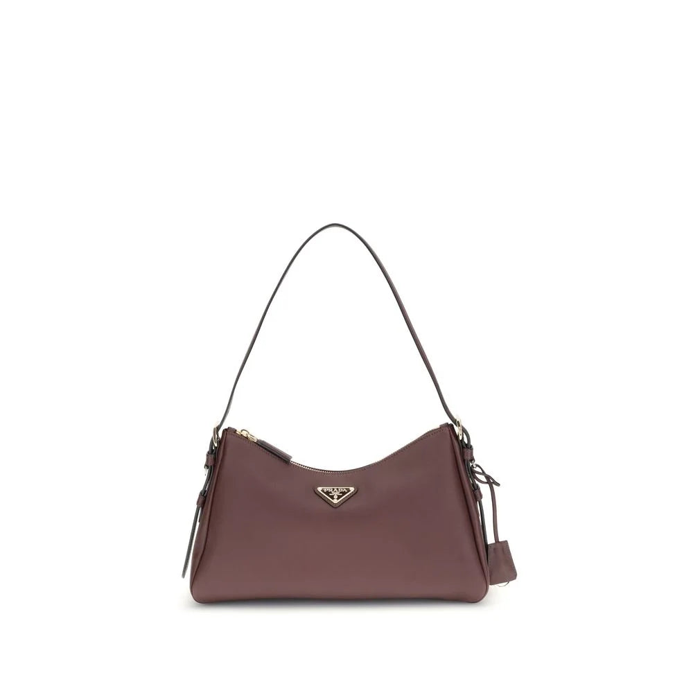 Prada Bordeaux Calf Leather Bos Taurus Shoulder Bag