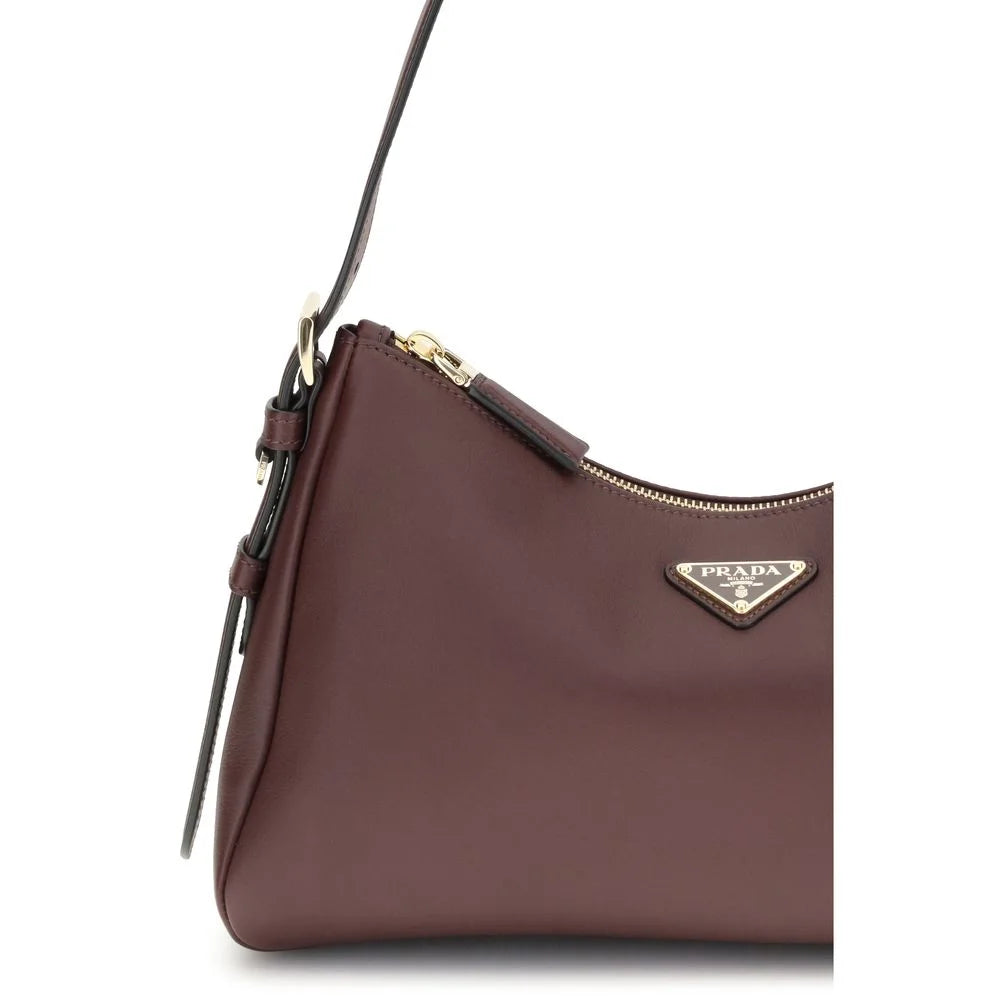 Prada Bordeaux Calf Leather Bos Taurus Shoulder Bag