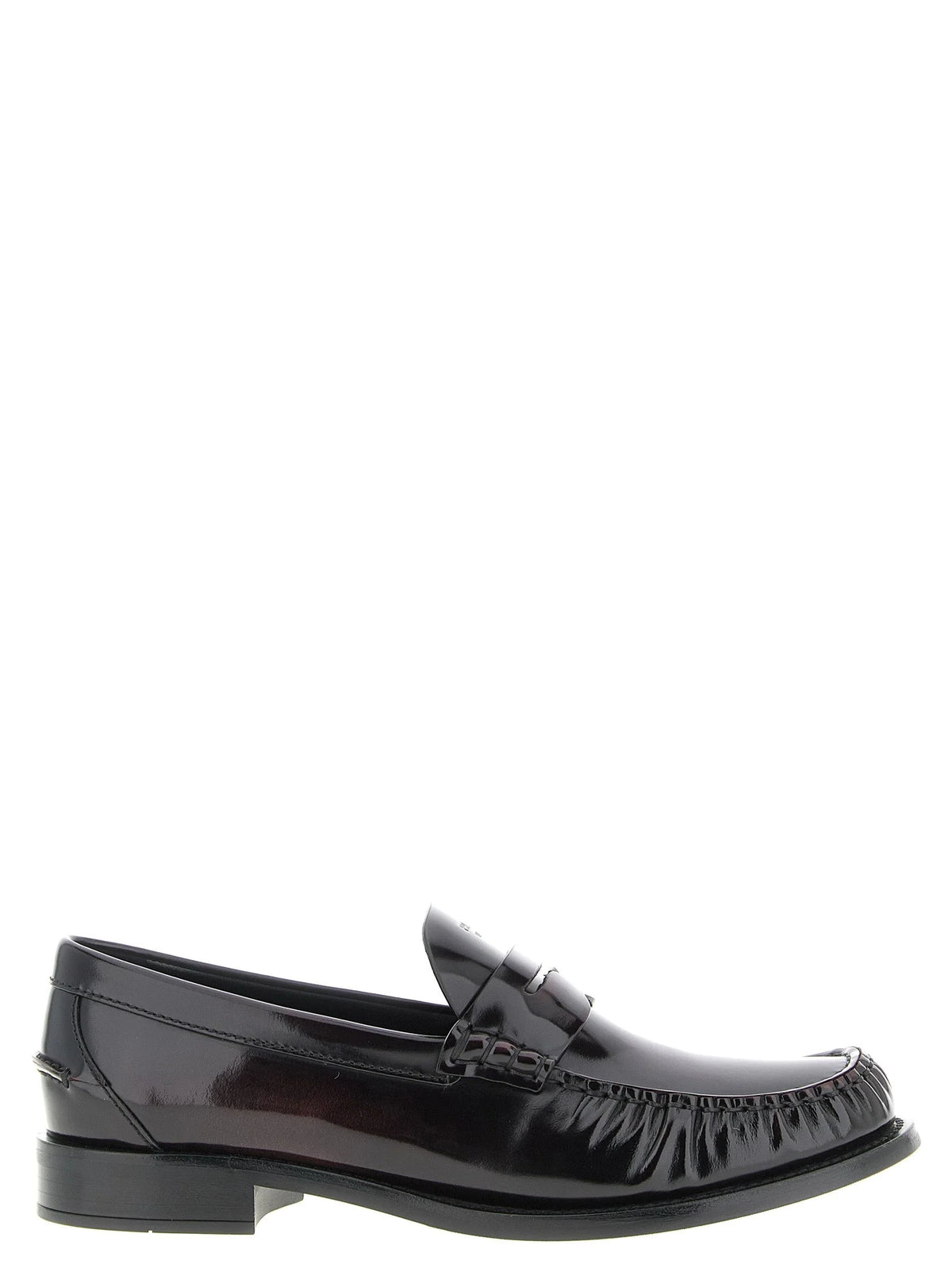Prada Bordeaux Calfskin Slip-On Loafers - EU37/US7