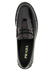 Prada Bordeaux Calfskin Slip-On Loafers - EU37/US7