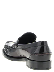 Prada Bordeaux Calfskin Slip-On Loafers - EU37/US7