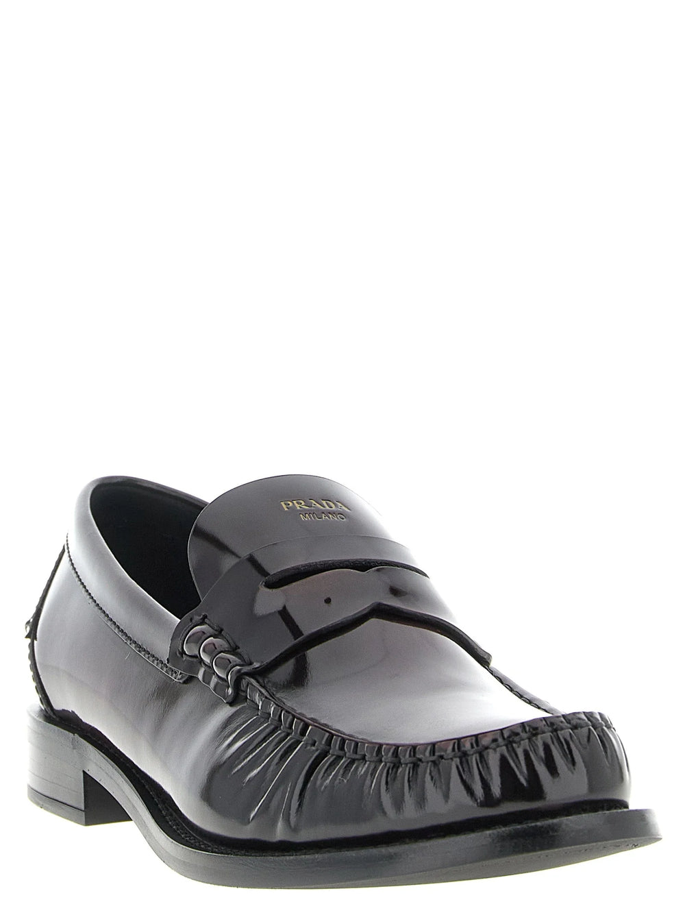 Prada Bordeaux Calfskin Slip-On Loafers - EU37/US7