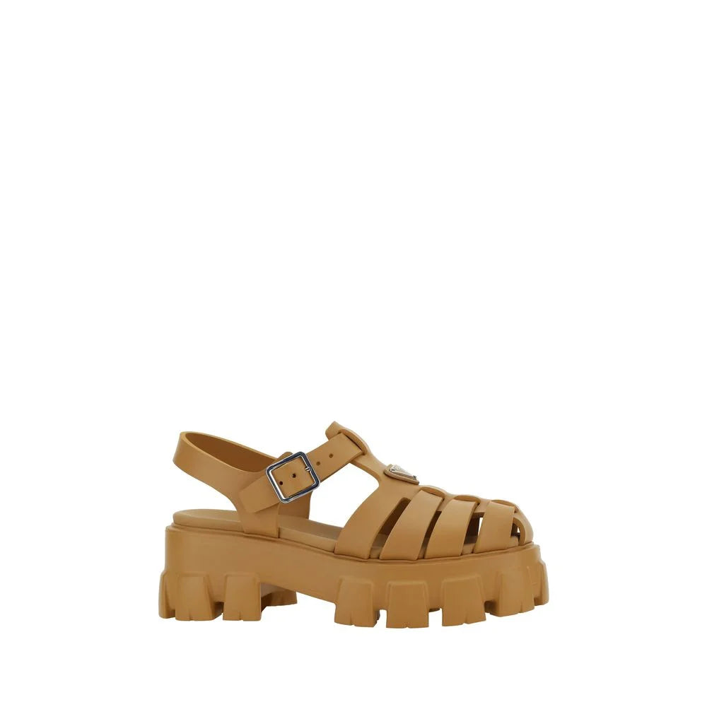 Prada Brown Acetate Platform Sandals - EU38/US8