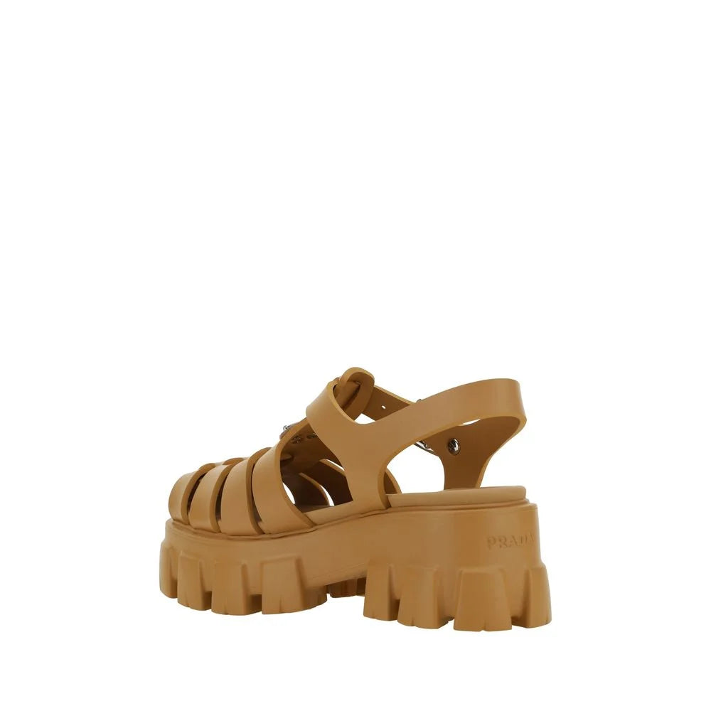 Prada Brown Acetate Platform Sandals - EU38/US8