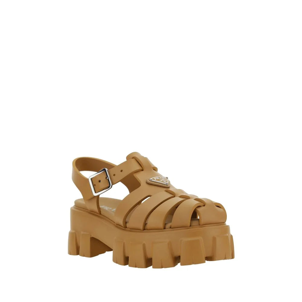 Prada Brown Acetate Platform Sandals - EU38/US8