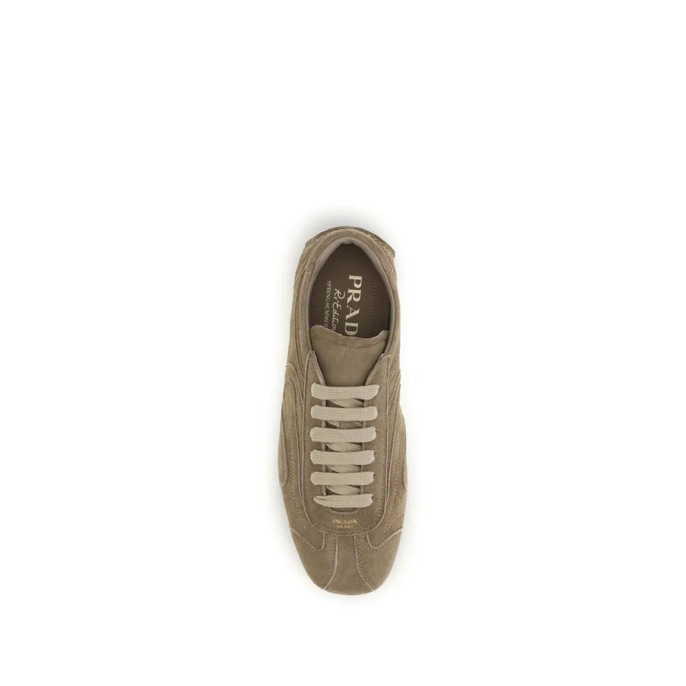Prada Brown Calf Leather Bos Taurus Athletic Sneakers