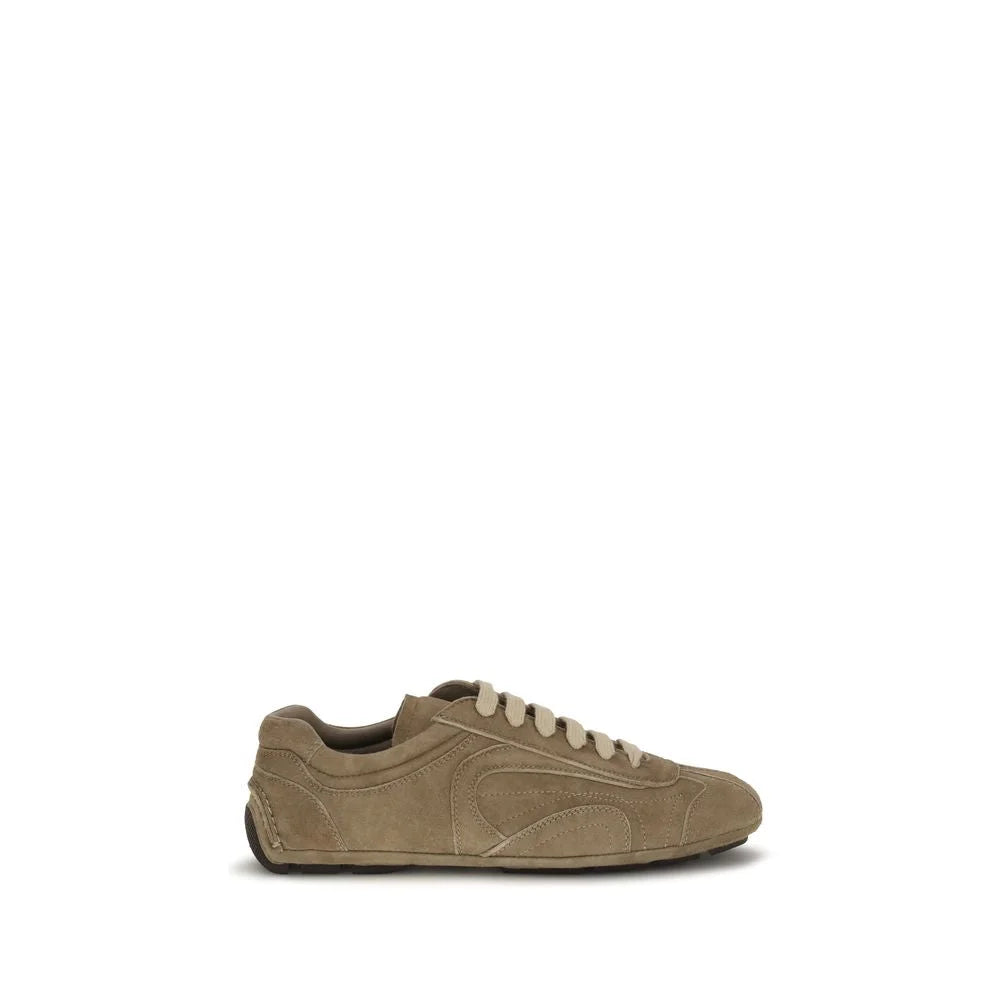 Prada Brown Calf Leather Bos Taurus Athletic Sneakers