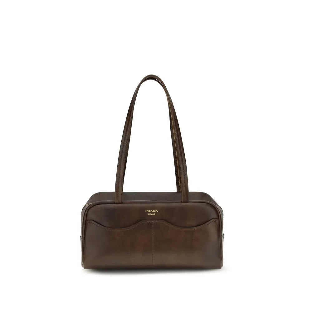 Prada Brown Calf Leather Bos Taurus Handbag