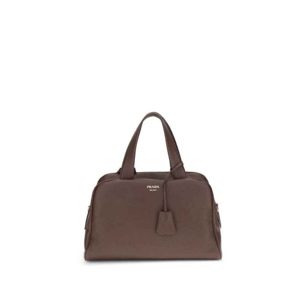 Prada Brown Calf Leather Bos Taurus Handbag - Satchel Bags