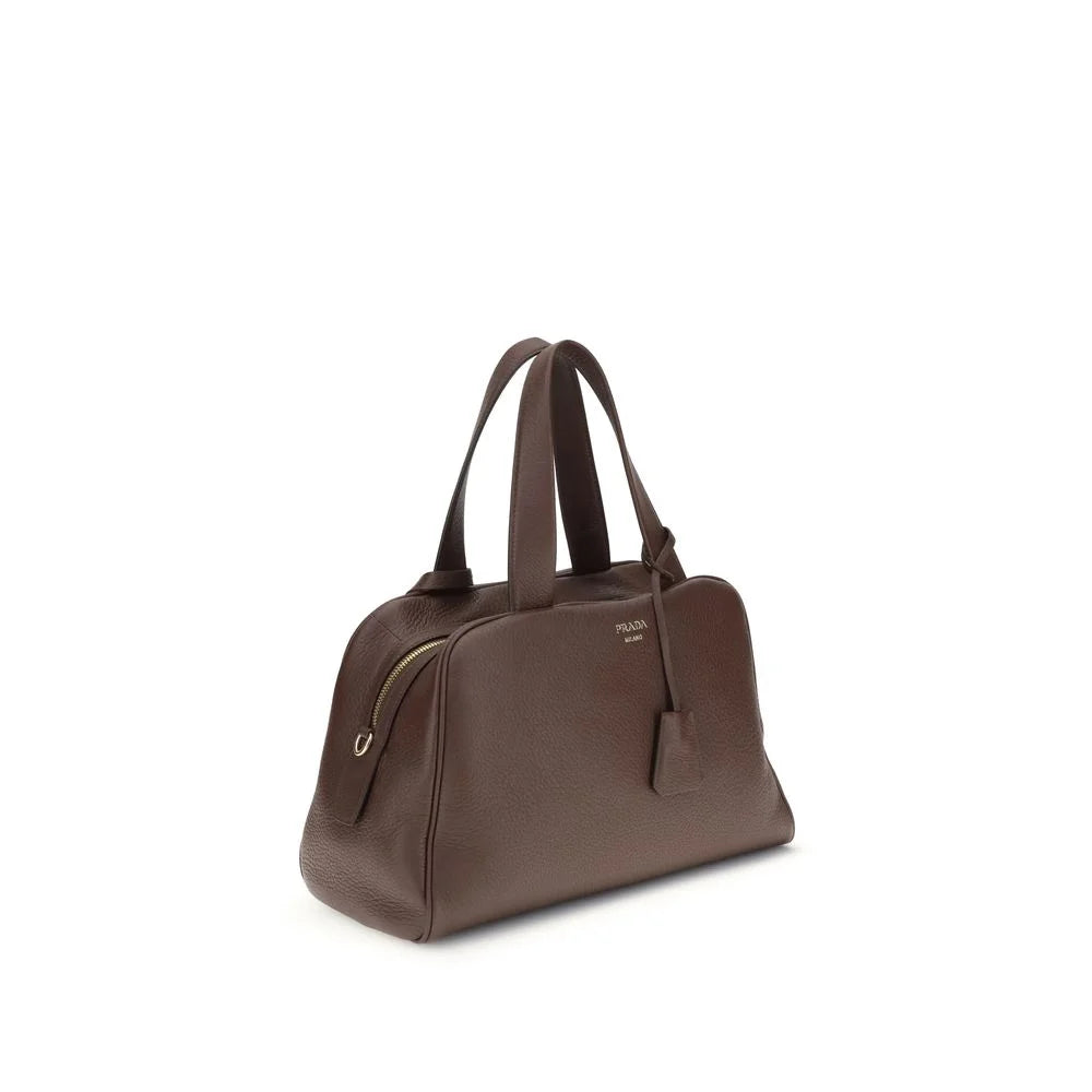 Prada Brown Calf Leather Bos Taurus Handbag - Satchel Bags