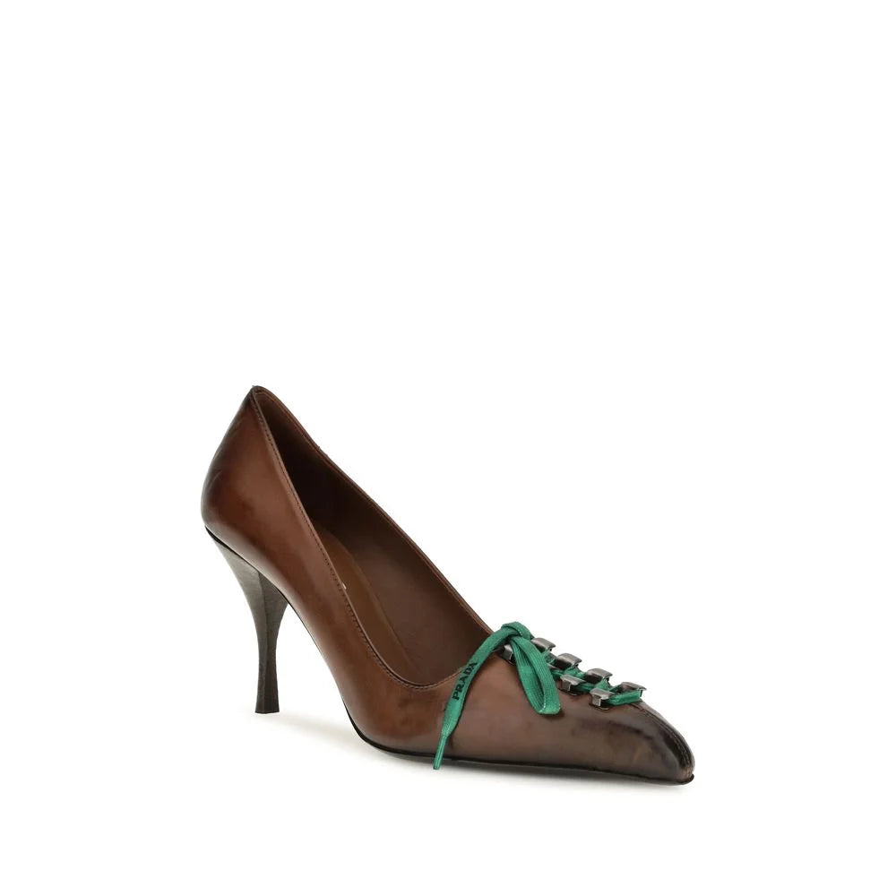 Prada Bruin Kalfsleer Bos Taurus Veter - EU38.5/US8.5