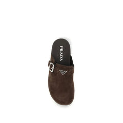 Prada Brown Calf Leather Bos Taurus Mules - EU39/US6
