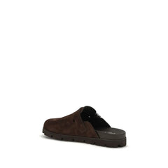 Prada Brown Calf Leather Bos Taurus Mules - EU39/US6