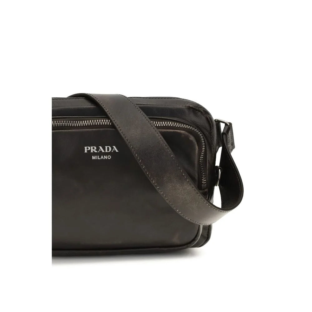 Prada Brown Calf Leather Bos Taurus Shoulder Bag