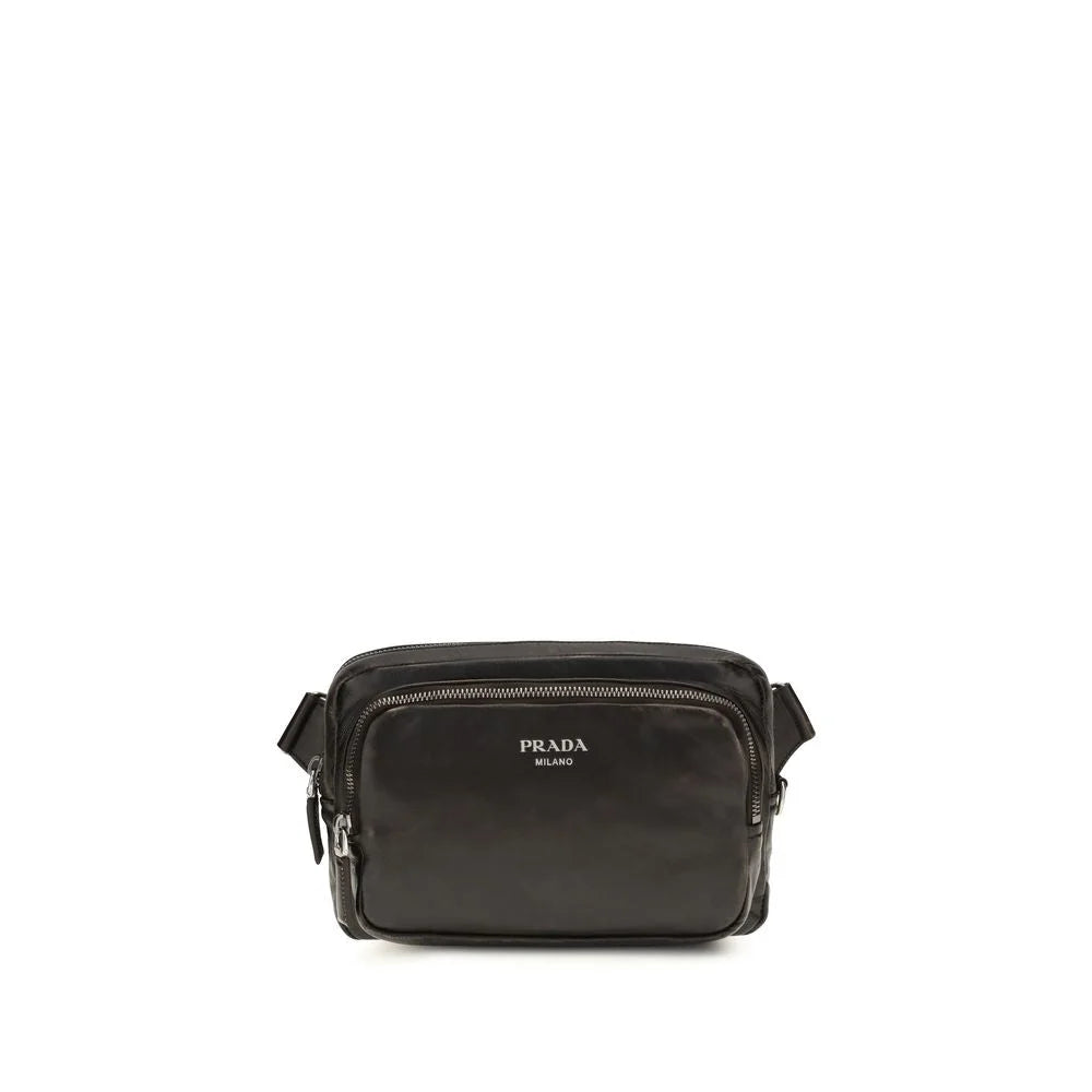 Prada Brown Calf Leather Bos Taurus Shoulder Bag