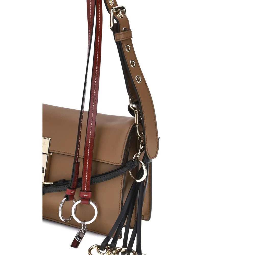 Prada Brown Calf Leather Bos Taurus Shoulder Bag - Shoulder Bags