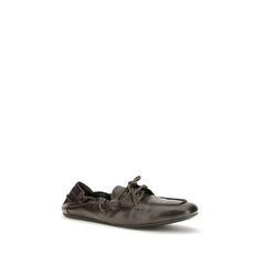 Prada Brown Calf Leather Bos Taurus Slip-On Loafers - EU40/US7