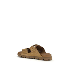 Prada Brown Calf Leather Bos Taurus Strap-On Sandals - EU41.5/US8.5