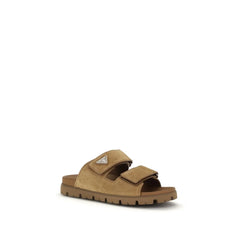 Prada Brown Calf Leather Bos Taurus Strap-On Sandals - EU41.5/US8.5